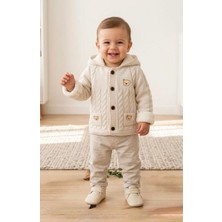 Butik Erkek Bebek Kapüşon Detaylı Triko Ceket - Hırka