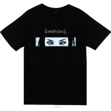 stonedfame Evanescence Baskılı Unisex %100 Pamuk Siyah T-Shirt