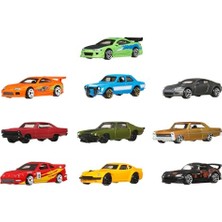 Hot Wheels Oyuncak Araba, Fast & Furious Temalı 10'lu Paket, 1:64 Ölçekli, Özel Süslemelere Sahip, Fast & Furious Filmlerindeki Arabalardan Ilham Alan Metal Araçlar, JCT92