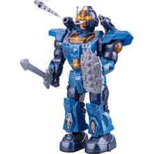 Giffy/oyuncak Interaktif Pilli Robot Işıklı Müzikli Sesli Dans Eden Roket Atan Robot (Mavi)