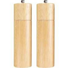 Bambu Ahşap Gövdeli Tuz Karabiber Değirmeni Baharat Öğütücüsü 21 cm - 2 Adet - 378