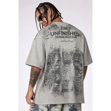 Tarz Cool Erkek Oversize Tişört Never Stop Trying Baskılı Salaş Kalıp