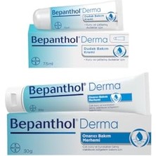 Bepanthol Onarıcı Bakım Merhemi 30 gr + Dudak Kremi 7,5 ml L Avantajlı Günlük Bakım Seti