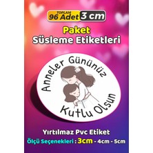 Sb Store Anneler Günü Ambalaj Hediye Paket Süsleme Etiketi Model 12 - 96 Adet 3cm