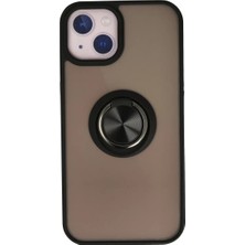 Newface iPhone 15 Kılıf Montreal Yüzüklü Silikon Kapak - Siyah