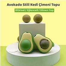 Avokado Şeklinde Catnipli Doğal Kedi Yalama Topu 6 cm