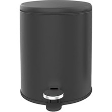 Stainless Steel Wastebin With Lid Soft Close And Inner Basket For Easy Garbage Removal Be Used In Home, Kitchen,office And Bathroom, 6 Liter,(Black Matte) M-E41-06-06M