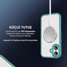 Bey Kılıf Şarj Özellikli Krom M-Safe Uyumlu Silikon Sararmaz Kapak (Turkuaz, 16)