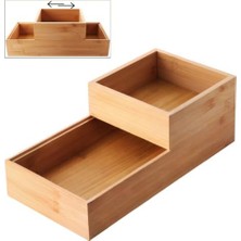 Deconox 2'li Çok Amaçlı Bambu Organizer Set - Büyük ve Küçük Boy Banyo, Mutfak ve Ofis Düzenleyici Kutu - Ahşap Dekoratif Saklama Seti (33X16X12 cm & 15X15X6 Cm)