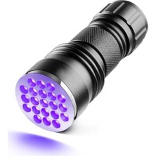 21 LED 395NM Güneş Işığı Eltraviyole Uv El Feneri - Siyah Fener - Evcil Hayvan Otel Ev Tezlik Para Taş Mücevherat