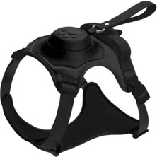 Köpek Tasması | Gövdelik ve Göğüslük Tasma | Otomatik Toplanan Tasma (Siyah M)