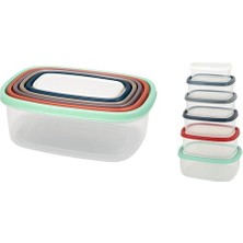 6’lı Saklama Kabı Seti – Hava Geçirmez Sızdırmaz Kapaklı, Iç Içe Geçen Yer Tasarruflu Yiyecek Saklama Kutuları – Buzdolabı, Mutfak ve Ofis Için