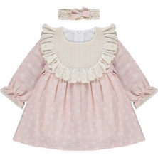 Lüks Kumru Tekstil Lüks Kumru Roba Fistolu Bandanalı 6-18 Ay Elbise - Pembe