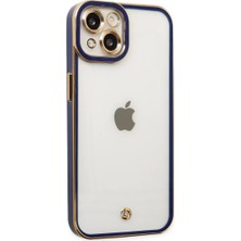 Newface iPhone 14 Plus Kılıf Liva Lens Silikon - Mavi