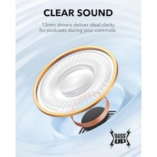 By K20I Kulak Içi Kulaklık, 36 Saat Çalma Süresi, Hızlı Şarj, Konforlu Uyum, Enc 2-Mikrofon ile Net Çağrılar, Özelleştirilebilir Eq, Ipx5, Bluetooth 5.3, Uygulama Kontrol, Beyaz