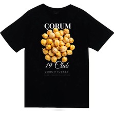 stonedfame Çorum - 19 - Leblebi - Hattuşa - Şehir Baskılı Unisex %100 Pamuk Siyah T-Shirt