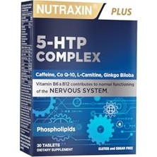 Nutraxin 5-Htp Complex 30 Tablet – L-Karnitin, Ginkgo Biloba, Coq-10, Vitamin B6 & B12, Çinko ve Bitkisel Ekstreli Destek Takviyesi