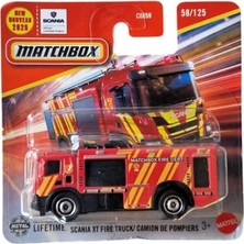 C0859 Matchbox 1:64 Tekli Arabalar Scania Xt Fire Truck Camion Pompiers JBR15