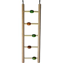 Boncuklu Ahşap Kuş Merdiveni 7X25 cm