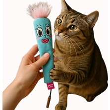 Sesli Tüylü Kedi Oyuncağı Hışırdayan Catnipli Matatabi Çubuklu Dolgusuz Nakış Oyuncak