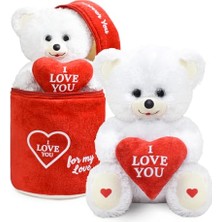 Çantalı Aşkım Ayıcık – Sevgiliye Hediye – Sevimli ve Yumuşak Ayıcık – Romantik Hediye Paketi (Beyaz)