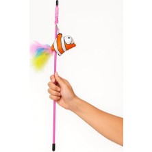 Busstier Balıklı Tüylü Kedi Oyun Oltası Ipli Etkileşimli Oyuncak Kedi Balık Figürlü Tüy Çubuğu Dayanıklı Esnek Oyun Oyuncağı Kediler Için Eğlenceli Egzersiz Oyuncağı