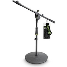 Ms 2222 B Yuvarlak Tabanlı Kısa Mikrofon Standı ve 2 Nokta Ayarlama Teleskopik Bom (GMS222B)