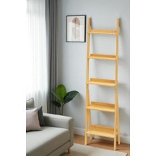 Digithome Bambu 5 Raflı Merdiven Kitaplık Banyo Düzenleyici Raf Organizer Saksılık DB-0022