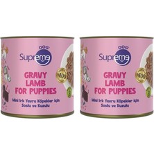 Mini Irk Yavru Köpekler Için Soslu ve Kuzulu Konserve Mama 200 gr (2 Paketi)