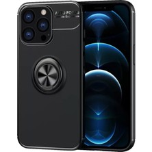 Newface iPhone 13 Pro Kılıf Range Yüzüklü Silikon - Siyah