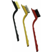 3 Parça Mini Tel Fırça Seti Prinç - Çelik - Naylon Fırça (5122)