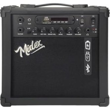 Midex MGA-25BK Elektro Gitar Amfisi 25 Watt USB Bluetooth Şarjlı 2 Girişli