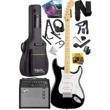 Midex RPH-40WB-50AMP Siyah Beyaz 50W Şarjlı Bt Amfili Elektro Gitar Seti Hsh Manyetik Maple Klavye