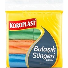 Koroplast Çift Taraflı Oluklu Bulaşık Süngeri 8'li, Çizik & Iz Bırakmaz, Yağ ve Leke Çıkarıcı Mutfak Temizlik Süngeri, Tava, Tencere, Tabak, Bardak, Çatal, Bıçak, Ocak, Tezgah, Cam & Seramik Yüzeyler