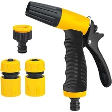 3 Fonksiyonlu Sulama Tabancası 4 Parça Set, Bahçe Sulama, Araç Yıkama, Dış Mekan Temizliği, Çok Amaçlı Yüksek Malzeme Kalitesi, Tak-Çıkar Hızlı Bağlantı Ayarlı Hortum Tabancası