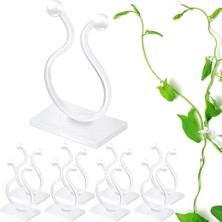 Sabitleme Klipsleri, 50 Parça Şeffaf Bitki Tutucu, Pratik Yapışkanlı Tasarım, Bitkilerinizi Düzenlemek Için Ideal, Bahçe ve Balkon Kullanımına Uygun, Dayanıklı ve Esnek Yapı