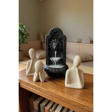 Nura Co Kral'ın Nefesi — Aslan Figürlü Tütsülük +Insan Figürü 3'lü Aile Set Anne Baba Çocuk Biblo