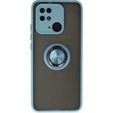 Newface Xiaomi Poco C40 Kılıf Montreal Yüzüklü Silikon Kapak - Buz Mavi