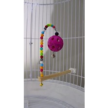 Zilli Toplu Ahşap Kuş Tüneği 13 cm