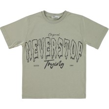 Civil Boys Never Stop Baskılı 10-13 Yaş Tişört - Gri
