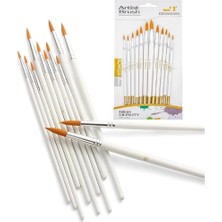 Hannah Resim Fırçası 12 Parça Sanat Akrilik Suluboya Yağlıboya Fırça Seti