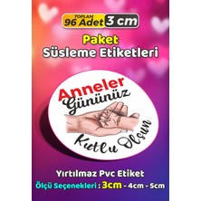 Sb Store Anneler Günü Ambalaj Hediye Paket Süsleme Etiketi Model 4 - 96 Adet 3cm