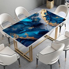 Stickerart Masa Kaplama Folyosu Mobilya Masa Kaplama Folyoları Soyut Mermer Altın Mavi