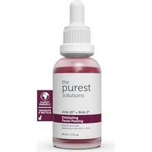 The Purest Solutions, Aha & Bha Canlandırıcı & Cilt Tonu Eşitleyici Kırmızı Peeling Cilt Bakım Serumu 30 ml (Aha 10% + Bha 2%)