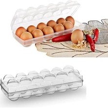 12 Li Şeffaf Kapaklı Kilitli Yumurta Saklama Kabı Kutusu Aparatı