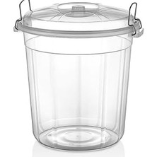 Şeffaf Plastik Kilitli Erzak Saklama Kutusu, Bakliyat ve Un Saklama Kabı (50 L)