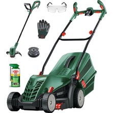 Bosch Universal Rotak 34 Çim Biçme Easygrasscut 23 Kenar Kesme Misina Eldiven Gözlük Sprey Seti