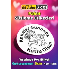 Sb Store Anneler Günü Ambalaj Hediye Paket Süsleme Etiketi Model 6 - 96 Adet 3cm