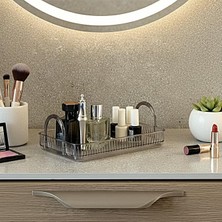 Makyaj Organizeri Kozmetik Aksesuar Düzenleyici Kozmetik Vitrini (Duman Gri)