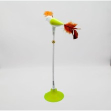 Vantuzlu Yaylı Kuş Kedi Oyuncağı 1 Adet (Limon Yeşili)